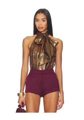 retrofete Mazzie Top in Metallic Bronze. Size L. Also in XL.