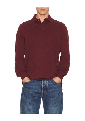Polo Ralph Lauren Long Sleeve Mesh Polo in Burgundy. Size M. Also in XS.