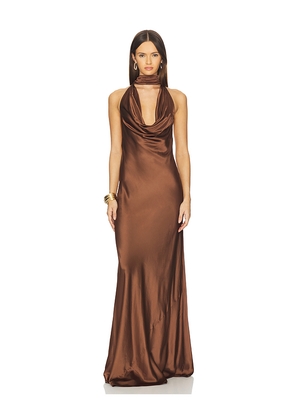 Stone Cold Fox x REVOLVE Amelia Gown in Brown. Size M. Also in XS, XXS, S, XL.