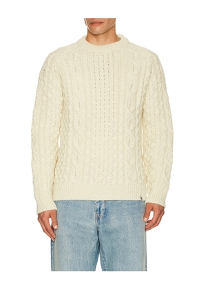 PEREGRINE Hudson Aran Sweater in Cream. Size S. Also in M.