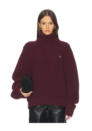 ROTATE Knit Turtleneck Jumper in Burgundy. Size L. Also in S.