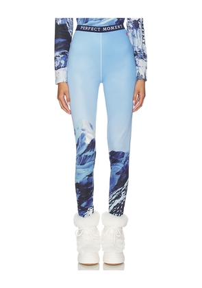 Perfect Moment Printed Base Layer Leggings in Blue. Size M. Also in XS, S, L, XL.