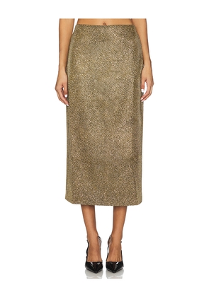 PatBO Weave Midi Skirt in Metallic Gold. Size 10. Also in 0, 6.