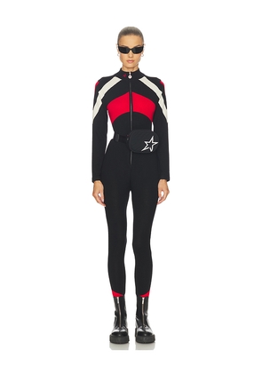 Perfect Moment Tignes Jumpsuit in Black,Red. Size M. Also in XS, L, XL.