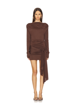 superdown Miram Mini Dress In Dark Brown in Brown. Size L. Also in XXS, XS, S.