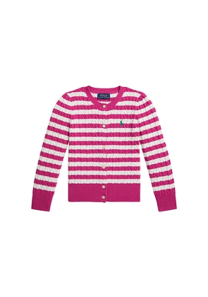 Polo Ralph Lauren Kids Long Sleeve Cotton Cable Knit Cardigan in Pink. Size 4. Also in 6, 2.