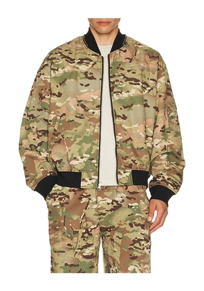 Pleasures Gem Camo Bomber in Green,Orange. Size M. Also in S, L, XL/1X.