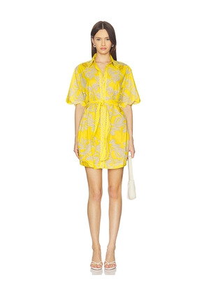 Poupette St Barth Wes Mini Dress in Yellow. Size S. Also in M.