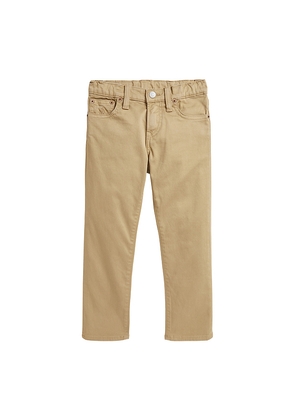 Polo Ralph Lauren Kids Stretch Sateen 5-pocket Sulivan Pant in Tan. Size 4. Also in 3, 6.