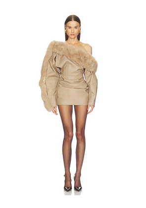 The Dolls House Raquel Dress in Taupe. Size L. Also in M, S.