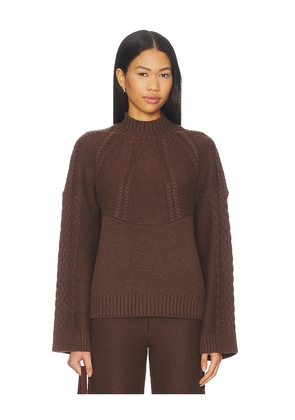 Tularosa Marcella Mock Neck Sweater in Chocolate. Size S. Also in XS, XXS, M.