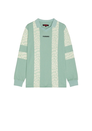 Pleasures Sounds Rugby Polo in Green. Size M. Also in S, XL/1X.