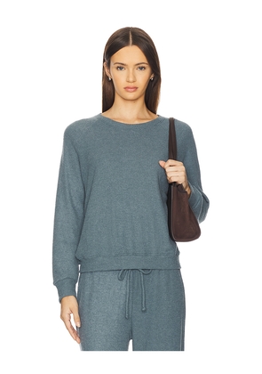 perfectwhitetee Cooper Waffle Crew Top in Slate. Size S. Also in XS.