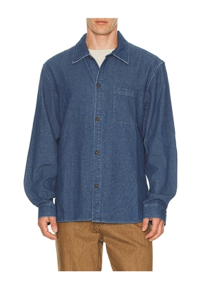 Rhythm Textured Wale Long Sleeve Shirt in Blue. Size M. Also in S, L.