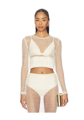 PatBO Crochet Bloom Top in Beige. Size 10. Also in 0, 2, 4, 6, 8.