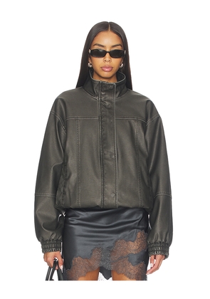 superdown Jaide Faux Leather Bomber in Black. Size M. Also in L, S, XL, XS.