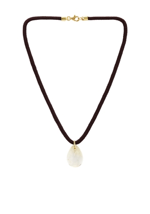 SHASHI Lasso Gemstone Necklace in Brown.
