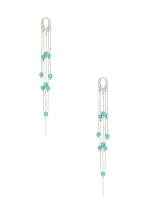 petit moments Copacabana Earrings in Metallic SIlver,Teal.