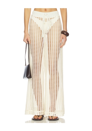 PatBO Selene Mesh Pant in Cream. Size M. Also in XS, S, L.