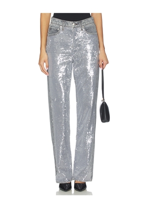 Rag & Bone Shea Full Straight in Metallic Silver, grey. Size 29. Also in 25, 26, 33.