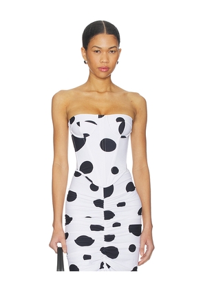 Sketch-Y Frida Corset Top in White. Size M. Also in XS, S, L.