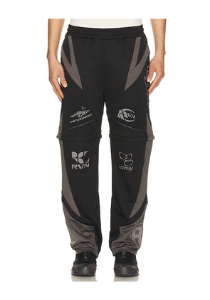 Revenge Racer Patch Convertible Pant in Black. Size M. Also in S, L, XL/1X.