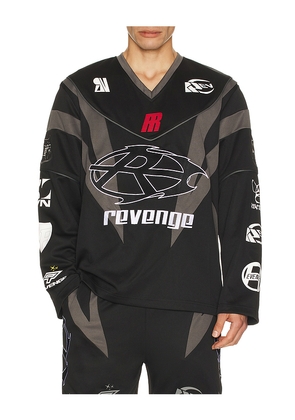 Revenge Racer Patch Moto Jersey in Black. Size M. Also in S, L, XL/1X.