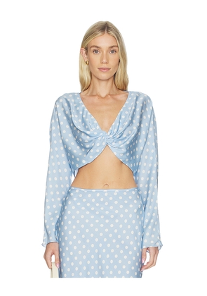 Posse Tillie Long Sleeve Top in Baby Blue,White. Size M. Also in S.