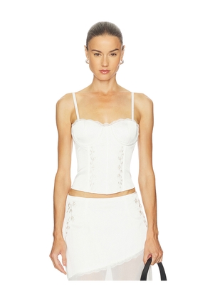 Runaway The Label Emberly Bustier in White. Size M. Also in XS, S, L, XL.