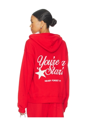 The Mayfair Group You're A Star Relaxed Hoodie in Red. Size M/L. Also in XS, S/M, L/XL.