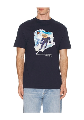 Polo Ralph Lauren Short Sleeve Graphic Novelty Bear T-Shirt in Blue. Size M. Also in S, L, XL/1X, XXL/2X.