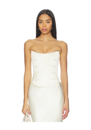 SAU LEE Della Corset Top in Ivory. Size 00. Also in 0, 8.