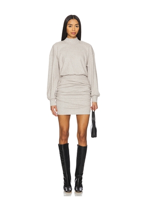 Susana Monaco Fleece Mock Gathered Dress in Tan. Size S. Also in XS, M, XL.