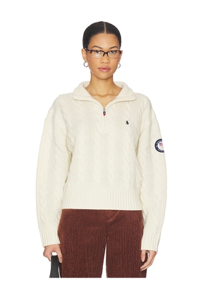 Polo Ralph Lauren Wool Cashmere Half Zip Sweater in Cream. Size M. Also in XL, XXL.
