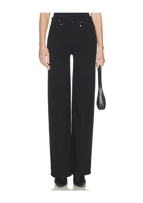 PAIGE Sasha Jeans With Waistband Buckles in Black. Size 25. Also in 23, 33, 34.