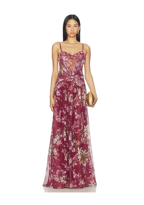 PatBO Delicata Beaded Gown in Red. Size 10. Also in 2, 0.