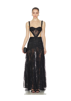 PatBO Laila Lace Cut Out Gown in Black. Size 2. Also in 6, 0, 4, 8.