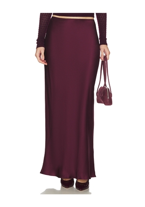 SABLYN Grace Bias Cut Maxi Pull On Skirt in Burgundy. Size L. Also in XS, S.