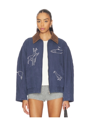 Sea Demi French Workwear Long Sleeve Jacket in Blue. Size XL. Also in XS.