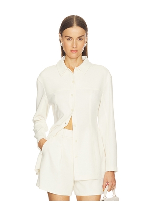 Theory Sculpted Seam Shirt in Ivory. Size M. Also in S, L.