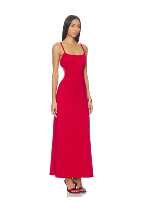 SEVEN WONDERS Myla Braided Cut Out Maxi Dress in Red. Size L. Also in S, XS, M, XL.