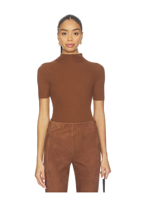 Theory Leenda Solid Top in Brown. Size M. Also in S, XS, L, XL.