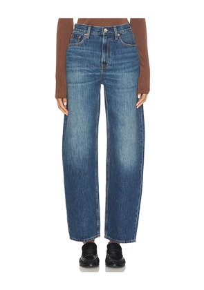 PISTOLA Wes High Rise Barrel Jeans in Blue. Size 24. Also in 23, 25, 26, 27, 28, 29, 33.