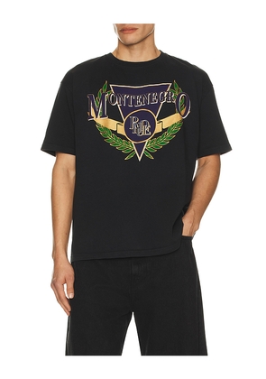 Rhude Montenegro Regatta Tee in Black. Size M. Also in S, L, XL/1X, XXL/2X.