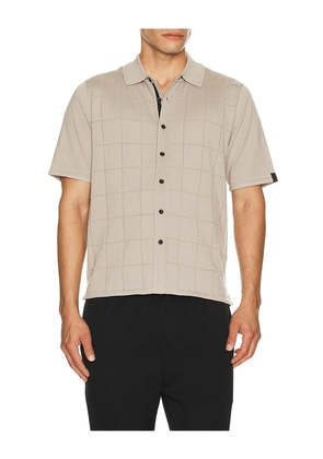 Rag & Bone Window Pane Dalton Knitted Shirt in Brown. Size M. Also in L, S, XL/1X.