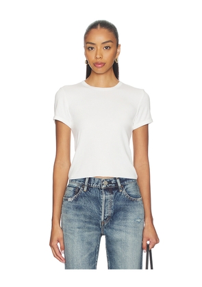 RE/DONE 90's Ribbed Cap Sleeve Tee in White. Size M. Also in XS, L, XL/1X, XXL/2X.