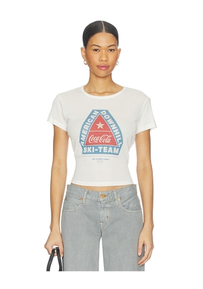 The Laundry Room American Downhill Ski Team Baby Tee in White. Size M. Also in S, XS, L, XL.