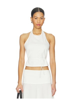 St. Agni Soft Jersey Halter Top in White. Size M. Also in L, S, XL, XS, XXS.