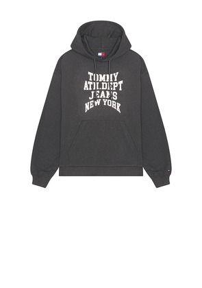 Tommy Jeans 90s Varsity Hoodie in Black. Size M. Also in L, S, XL/1X.