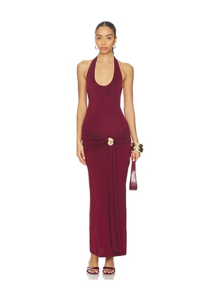 ROAME. Julietta Halter Dress in Burgundy. Size M. Also in XS, S, L, XL.